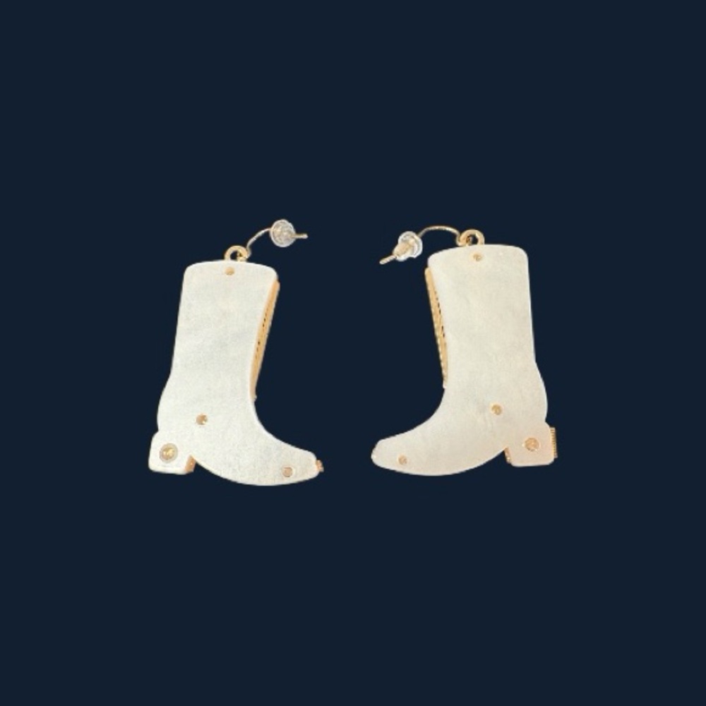 Gold Boot Earrings - Picture 3 of 4